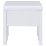 Bunbury White Makeup Vanity Table Set Storage Mirror and Stool - Ornate Home