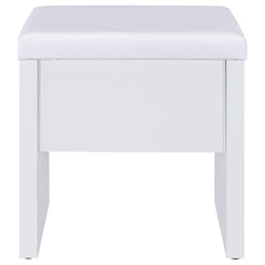 Bunbury White Makeup Vanity Table Set Storage Mirror and Stool - Ornate Home