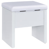 Bunbury White Makeup Vanity Table Set Storage Mirror and Stool - Ornate Home