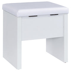 Bunbury White Makeup Vanity Table Set Storage Mirror and Stool - Ornate Home