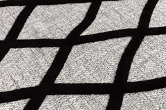 Bunny Black Gray Diamond Pattern Micro Loop Soft Non Shedding Area Rugs - Ornate Home
