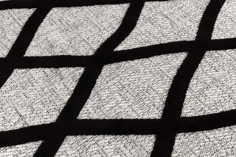 Bunny Black Gray Diamond Pattern Micro Loop Soft Non Shedding Area Rugs - Ornate Home