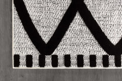 Bunny Black Gray Diamond Pattern Micro Loop Soft Non Shedding Area Rugs - Ornate Home