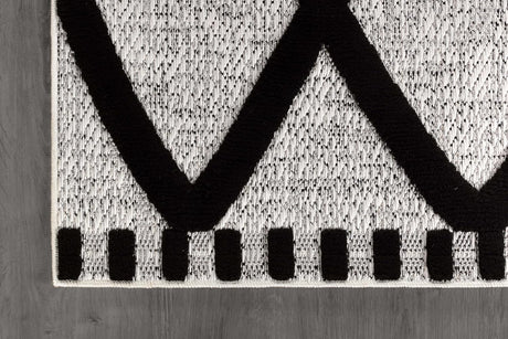 Bunny Black Gray Diamond Pattern Micro Loop Soft Non Shedding Area Rugs - Ornate Home