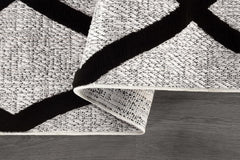 Bunny Black Gray Diamond Pattern Micro Loop Soft Non Shedding Area Rugs - Ornate Home