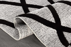 Bunny Black Gray Diamond Pattern Micro Loop Soft Non Shedding Area Rugs - Ornate Home
