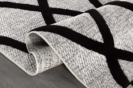 Bunny Black Gray Diamond Pattern Micro Loop Soft Non Shedding Area Rugs - Ornate Home