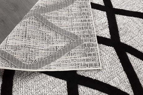 Bunny Black Gray Diamond Pattern Micro Loop Soft Non Shedding Area Rugs - Ornate Home