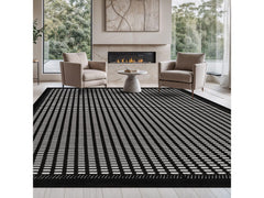 Bunny Black White Geometric Modern Luxury Zebra Micro Loop Soft Non Shedding Area Rugs - Ornate Home