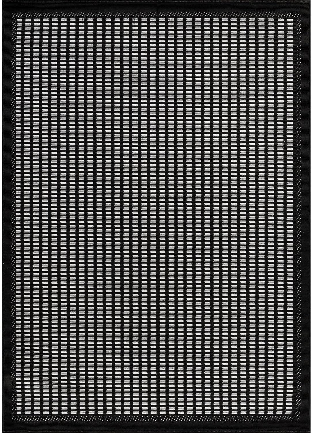 Bunny Black White Geometric Modern Luxury Zebra Micro Loop Soft Non Shedding Area Rugs - Ornate Home