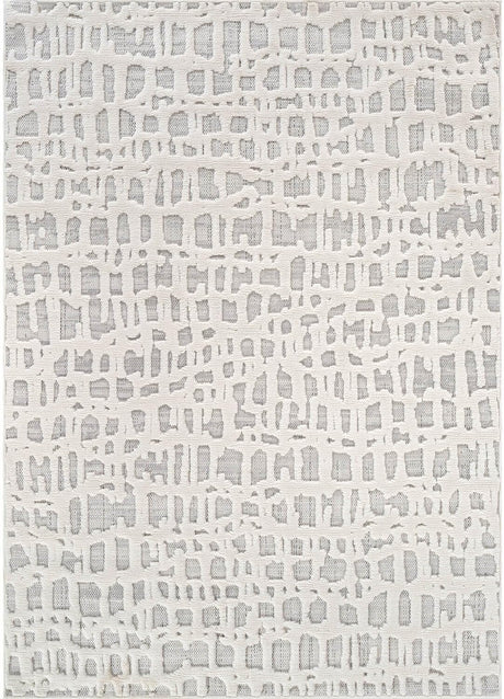 Bunny Gray White Irregular Grid Micro Loop Soft Non Shedding Area Rugs - Ornate Home