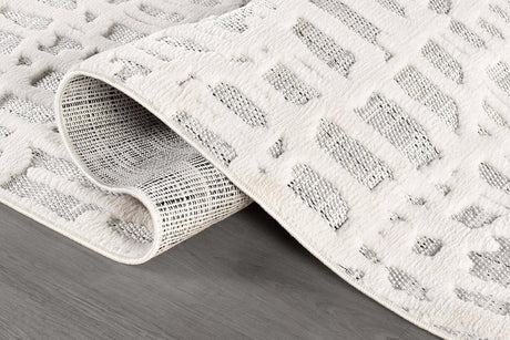 Bunny Gray White Irregular Grid Micro Loop Soft Non Shedding Area Rugs - Ornate Home