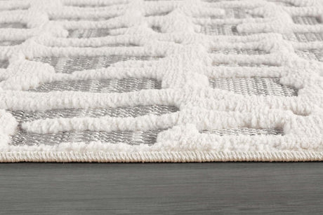 Bunny Gray White Irregular Grid Micro Loop Soft Non Shedding Area Rugs - Ornate Home