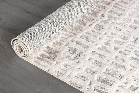 Bunny Gray White Irregular Grid Micro Loop Soft Non Shedding Area Rugs - Ornate Home