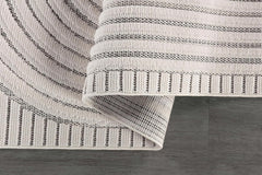 Bunny Gray White Swirl Curved Micro Loop Soft Non Shedding Area Rugs - Ornate Home