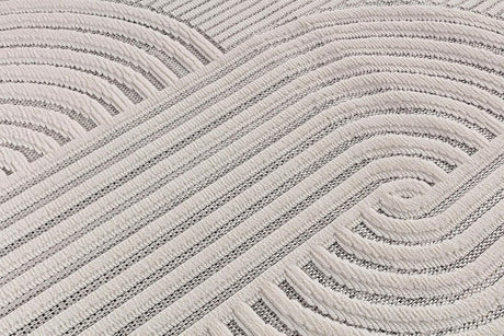 Bunny Gray White Swirl Curved Micro Loop Soft Non Shedding Area Rugs - Ornate Home