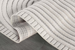 Bunny Gray White Swirl Curved Micro Loop Soft Non Shedding Area Rugs - Ornate Home