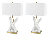 Bunny Love Chalk White/Gold Table Lamp (Set of 2) - Ornate Home