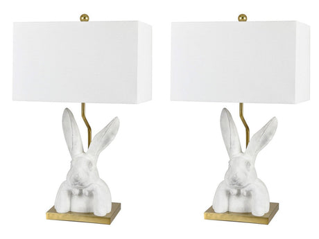 Bunny Love Chalk White/Gold Table Lamp (Set of 2) - Ornate Home