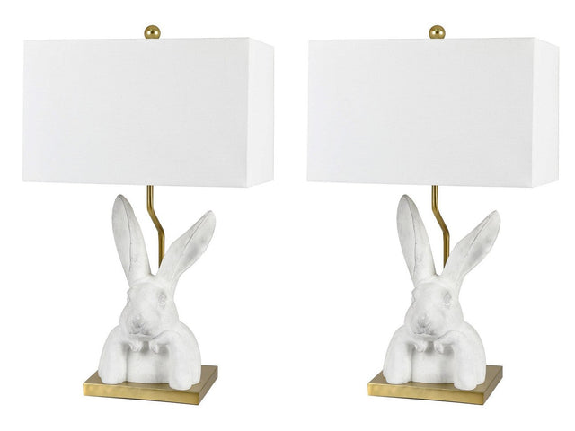 Bunny Love Chalk White/Gold Table Lamp (Set of 2) - Ornate Home
