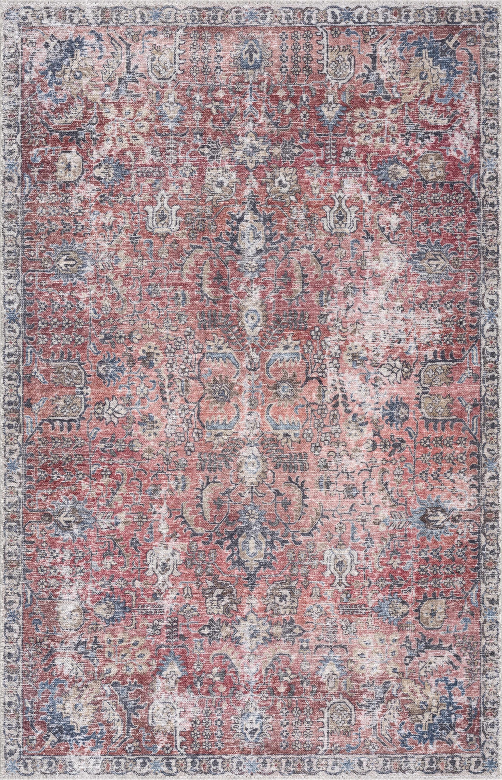 Burgundy Holi-2303 Washable Area Rug - Ornate Home