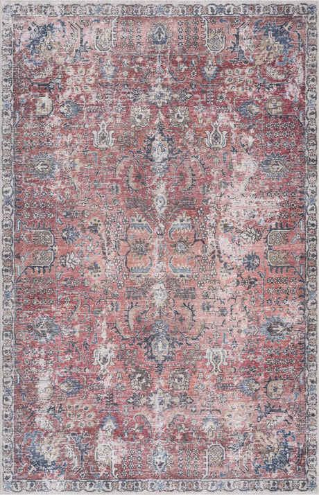 Burgundy Holi-2303 Washable Area Rug - Ornate Home