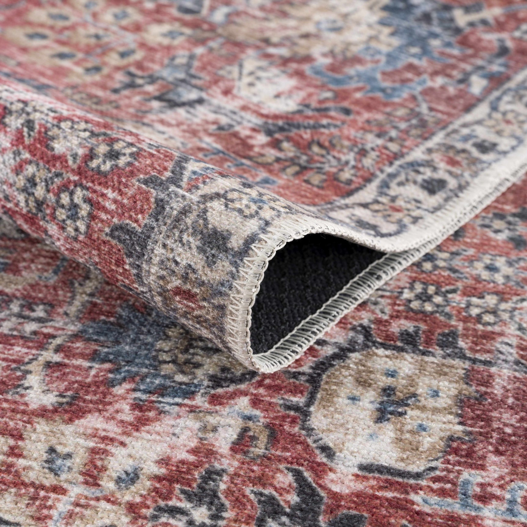 Burgundy Holi-2303 Washable Area Rug - Ornate Home