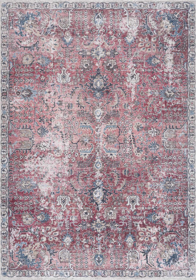 Burgundy Holi-2303 Washable Area Rug - Ornate Home