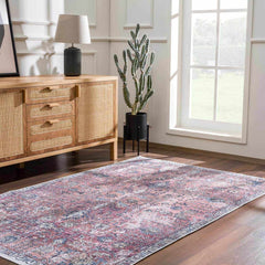 Burgundy Holi-2303 Washable Area Rug - Ornate Home