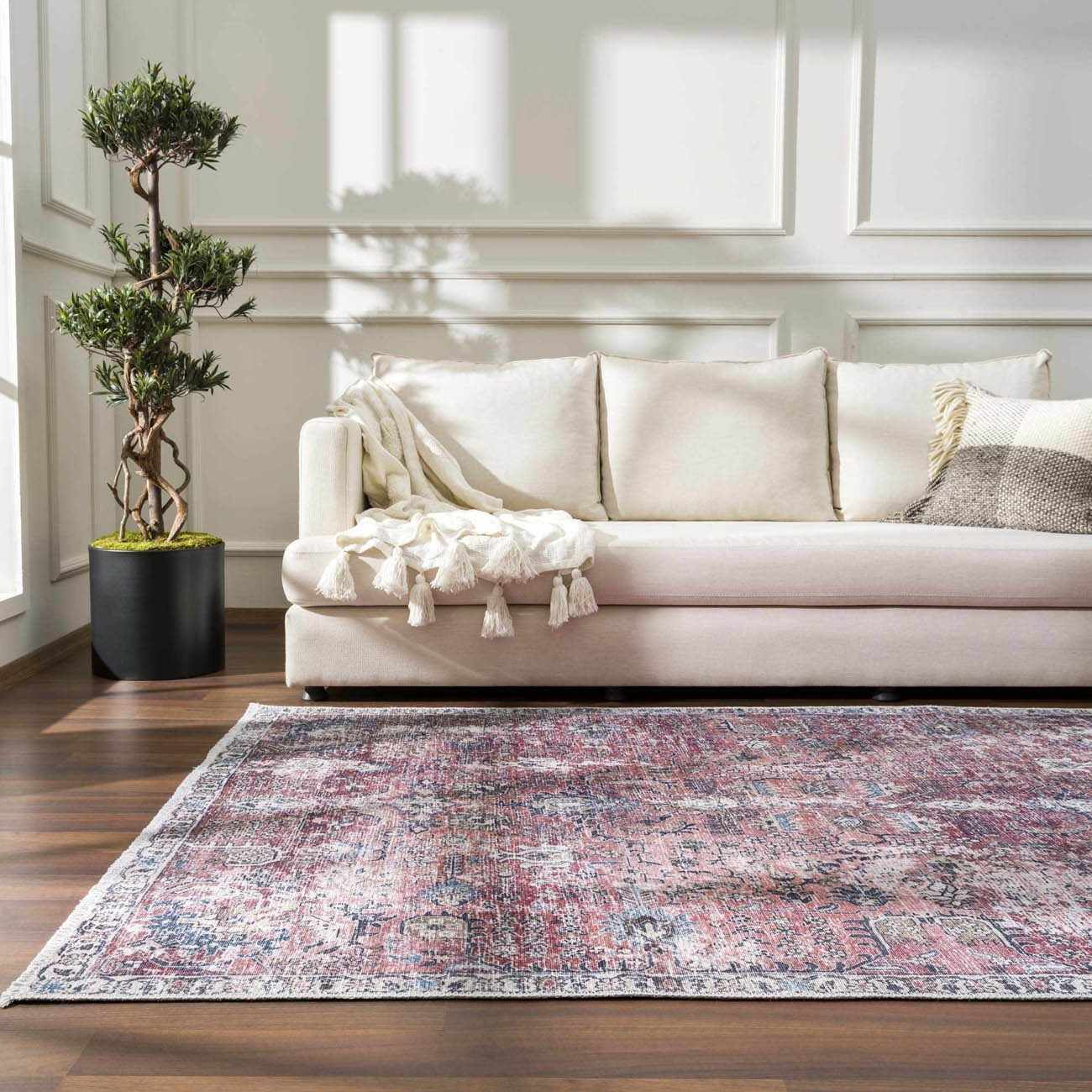 Burgundy Holi-2303 Washable Area Rug - Ornate Home
