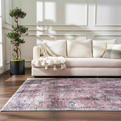Burgundy Holi-2303 Washable Area Rug - Ornate Home