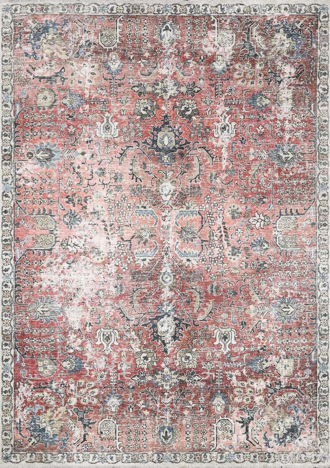 Burgundy Holi-2303 Washable Area Rug - Ornate Home