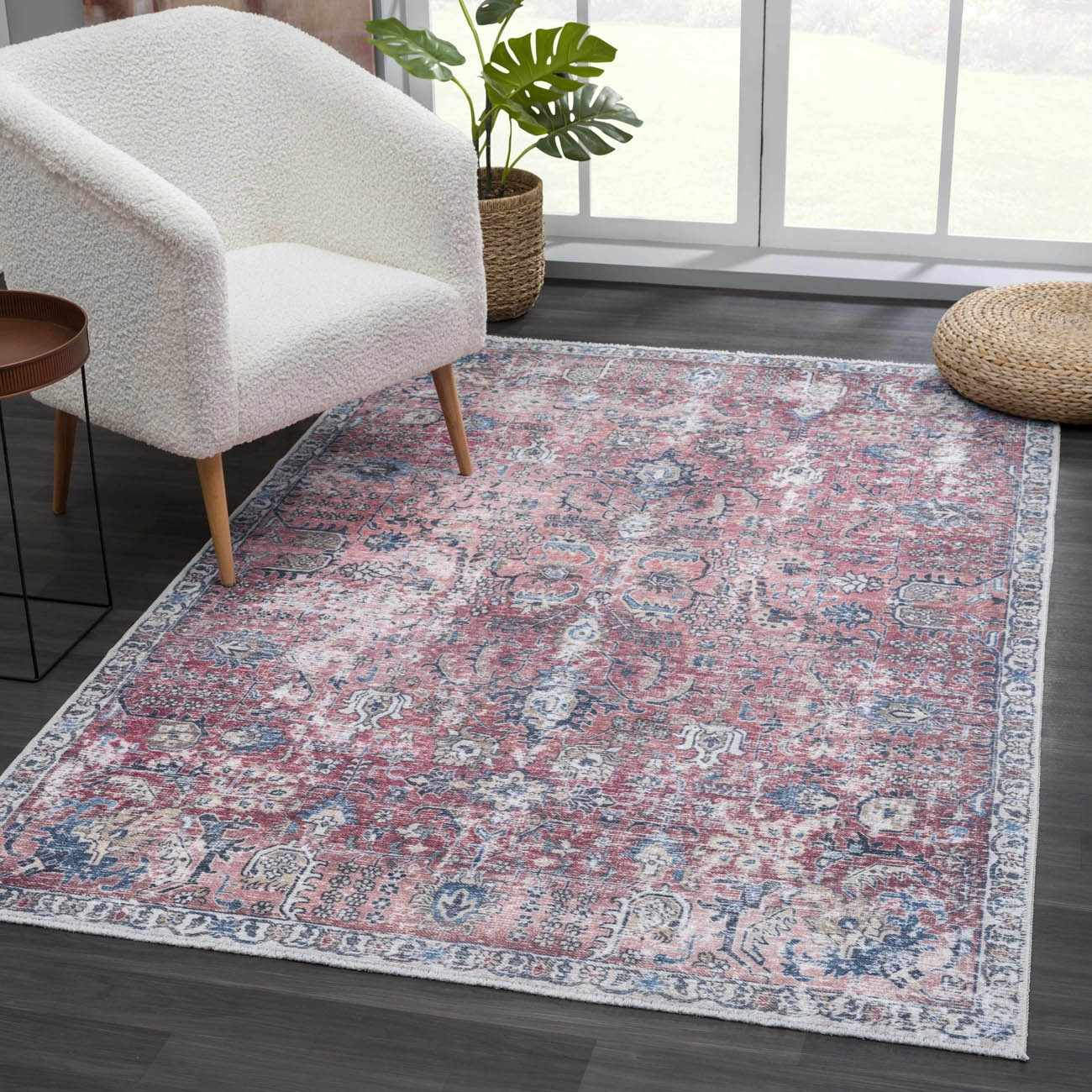 Burgundy Holi-2303 Washable Area Rug - Ornate Home