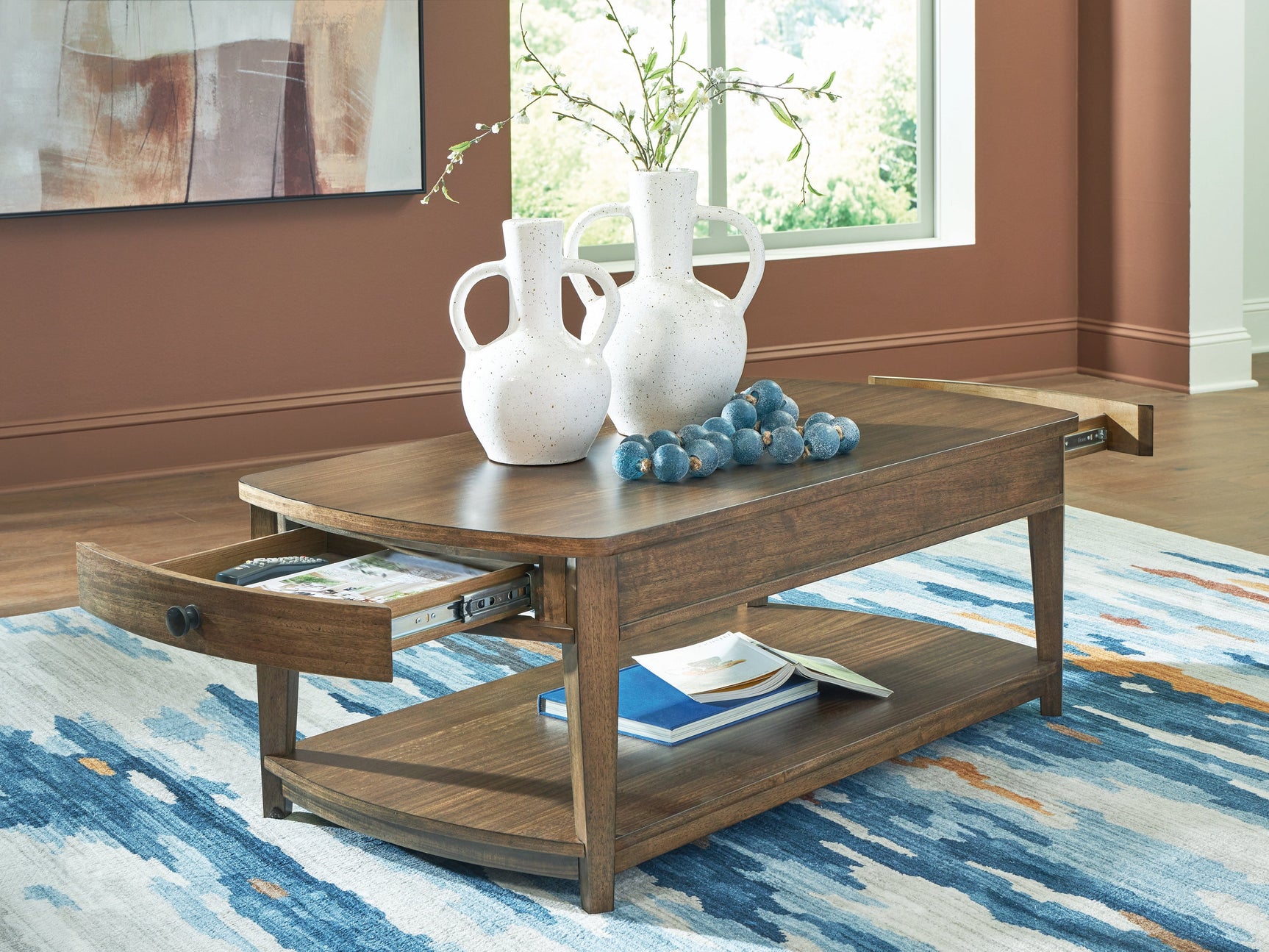 Burkbyer Brown Rectangular Cocktail Table (Online Special Price) - Ornate Home