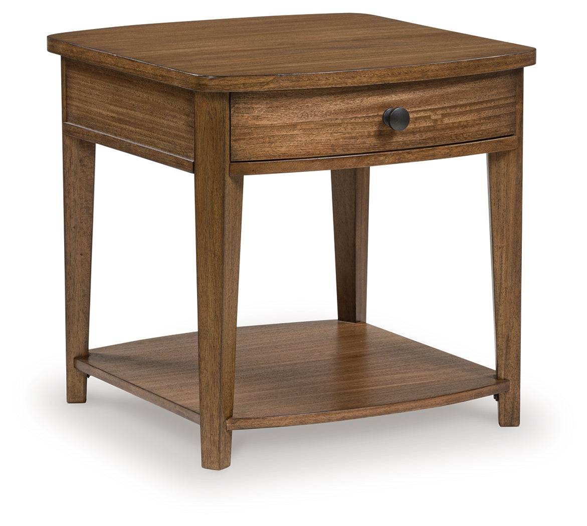 Burkbyer Brown Rectangular End Table - Ornate Home