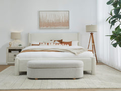 Burke Cottage Cheese California King Upholstered Platform Bed - Ornate Home