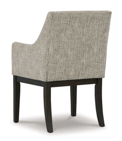 Burkhaus Beige & Dark Brown Dining Arm Chair (Set of 2) - Ornate Home