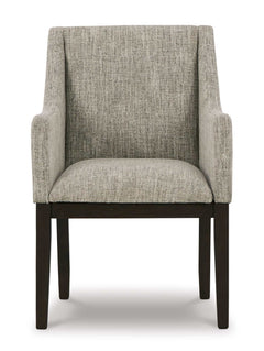 Burkhaus Beige & Dark Brown Dining Arm Chair (Set of 2) - Ornate Home