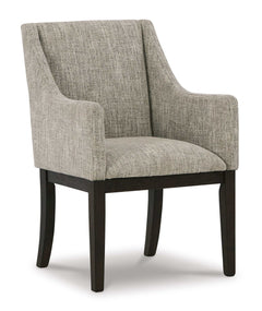 Burkhaus Beige & Dark Brown Dining Arm Chair (Set of 2) - Ornate Home
