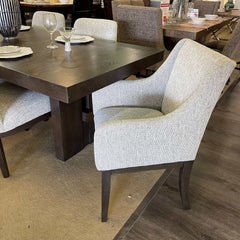 Burkhaus Beige & Dark Brown Dining Arm Chair (Set of 2) - Ornate Home