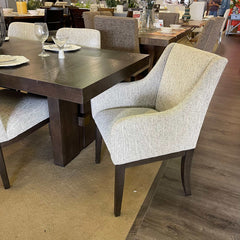 Burkhaus Beige & Dark Brown Dining Arm Chair (Set of 2) - Ornate Home