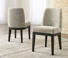 Burkhaus Beige & Dark Brown Dining Side Chair (Set of 2) - Ornate Home