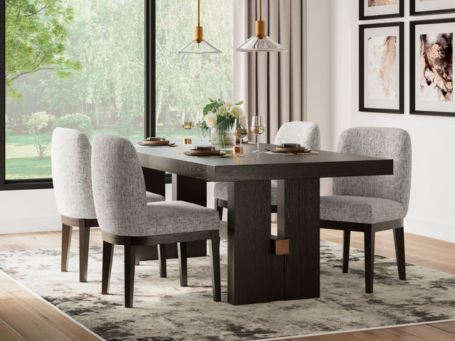 Burkhaus Beige/Dark Brown Dining Table and 4 Chairs (Online Special Price) - Ornate Home