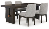 Burkhaus Beige/Dark Brown Dining Table and 4 Chairs - Ornate Home