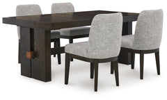 Burkhaus Beige/Dark Brown Dining Table and 4 Chairs - Ornate Home