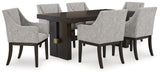 Burkhaus Beige/Dark Brown Dining Table and 6 Chairs - Ornate Home