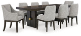 Burkhaus Beige/Dark Brown Dining Table and 8 Chairs (Online Special Price) - Ornate Home