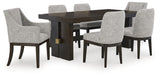 Burkhaus Beige/Dark Brown Dining Table w/ 6 Chairs - Ornate Home
