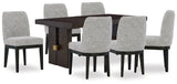 Burkhaus Beige/Dark Brown Dining Table with 6 Chairs (Online Special Price) - Ornate Home
