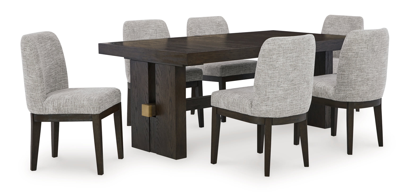 Burkhaus Beige/Dark Brown Dining Table with 6 Chairs (Online Special Price) - Ornate Home